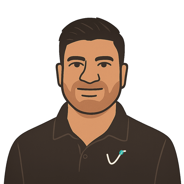 Illustrated portrait of Hemesh Patel